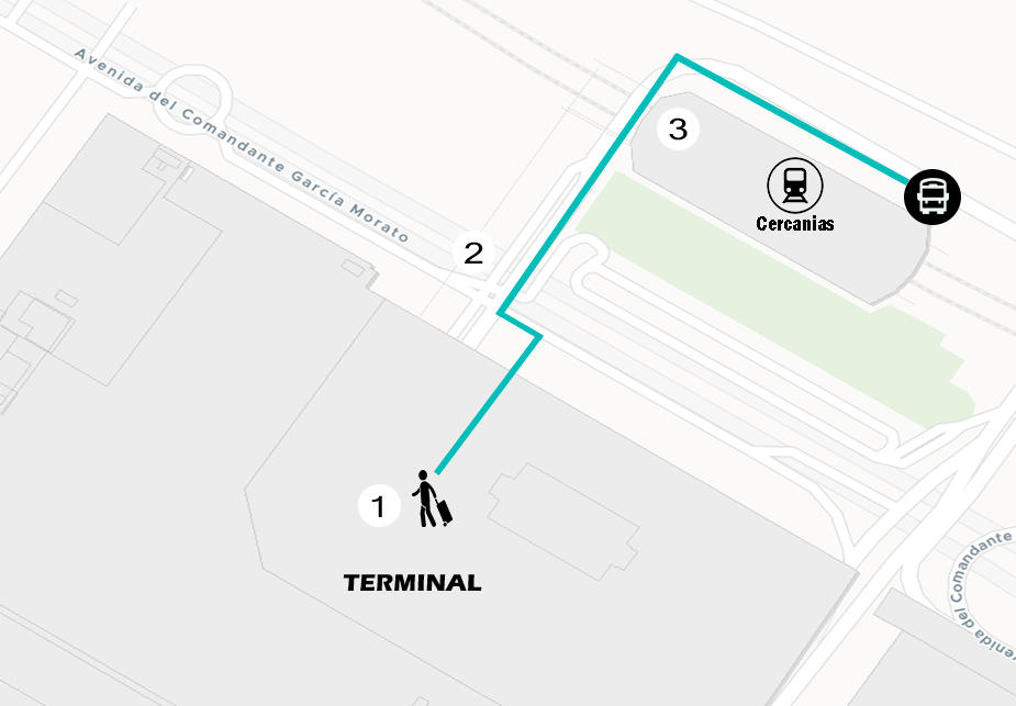 Mapa shuttle oficina Wiber rent a car Malaga