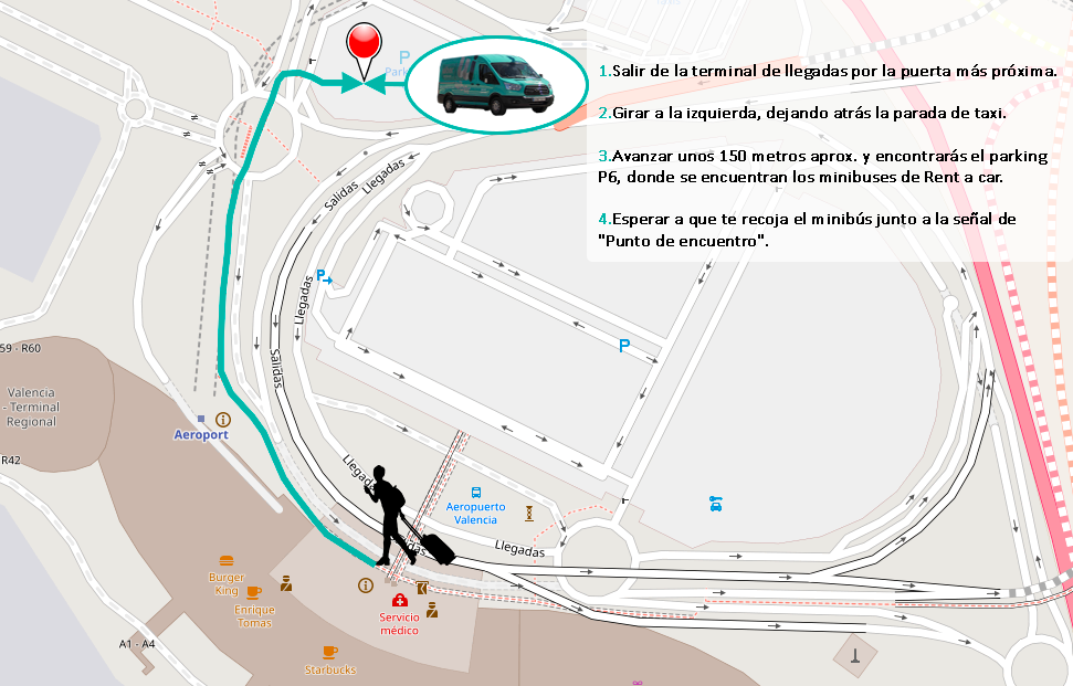Mapa shuttle oficina Wiber rent a car Mallorca