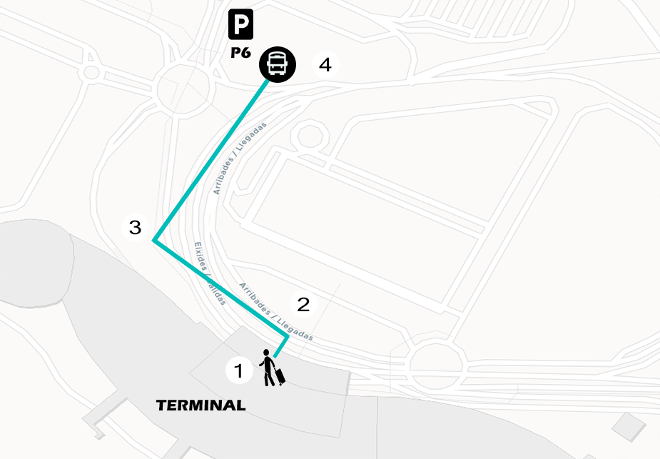 Mapa shuttle oficina Wiber rent a car Valencia