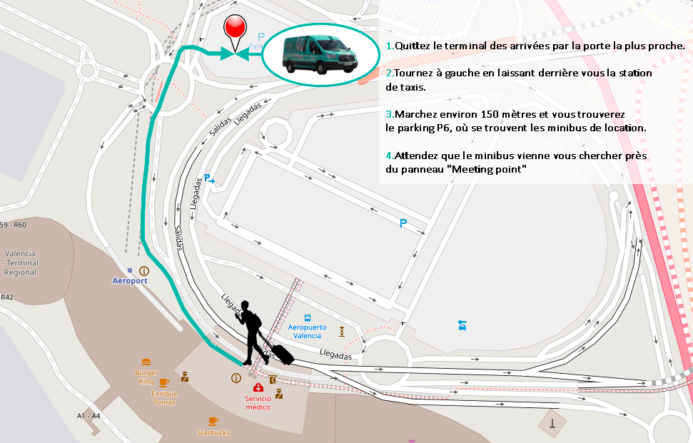 Mapa shuttle oficina Wiber rent a car Mallorca